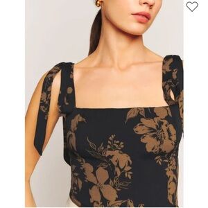 NWT reformation Ellora in night garden black formal size 4